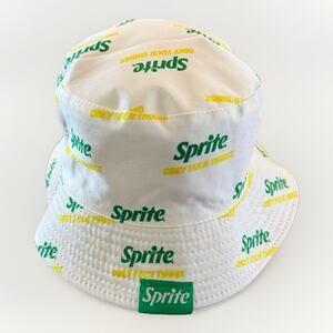 Sprite Unisex Green White All Over Print Bucket Hat Cap One Size Fit Most